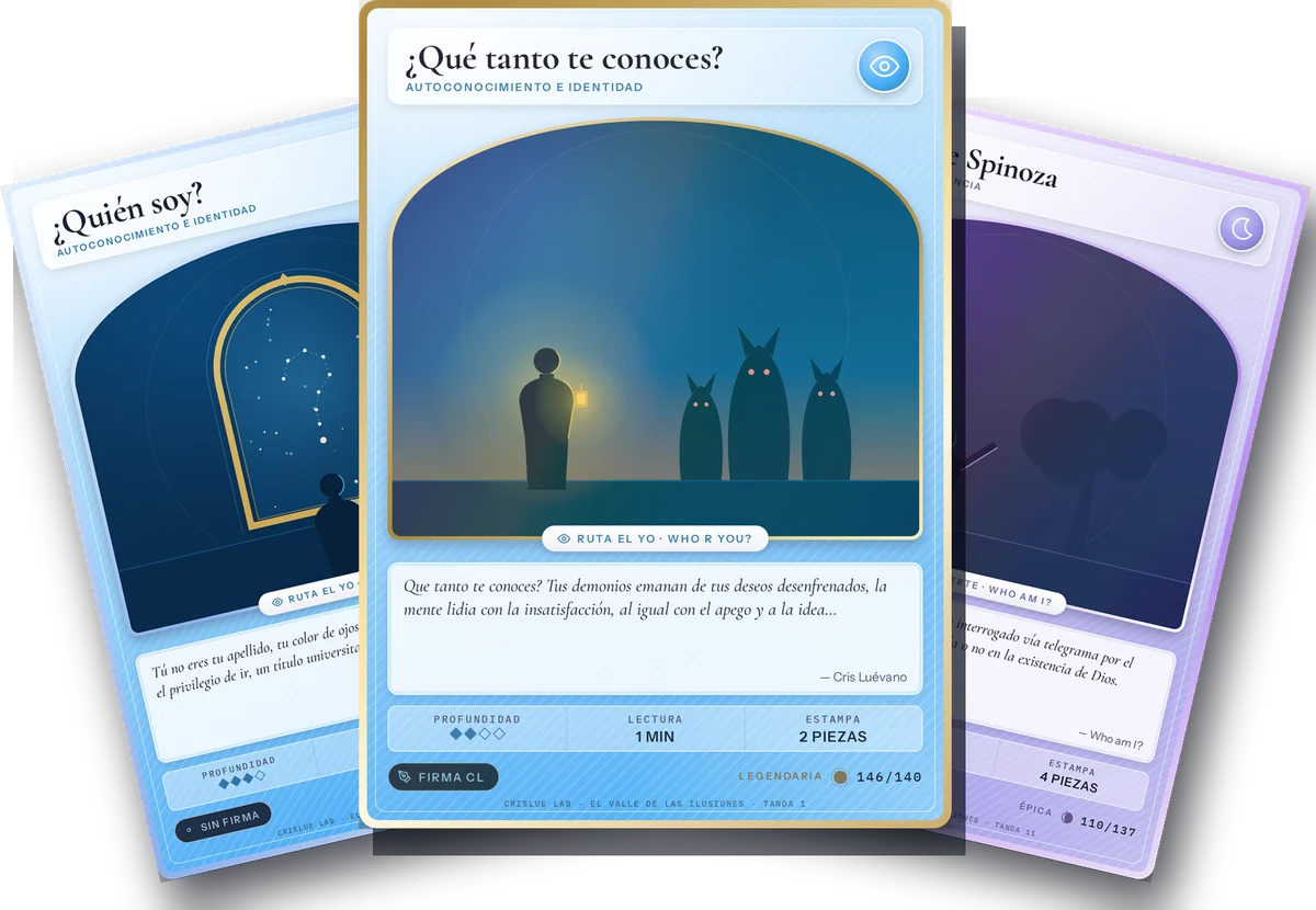 Tres cartas Who am I?: «¿Quién soy?», «¿Qué tanto te conoces?» y «El Dios de Spinoza»